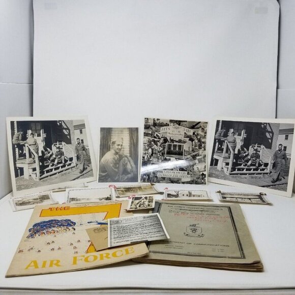 Vintage Lot of Photos & Paper Ephemera Air Force 1939-1944 Car Airmen Pictures
